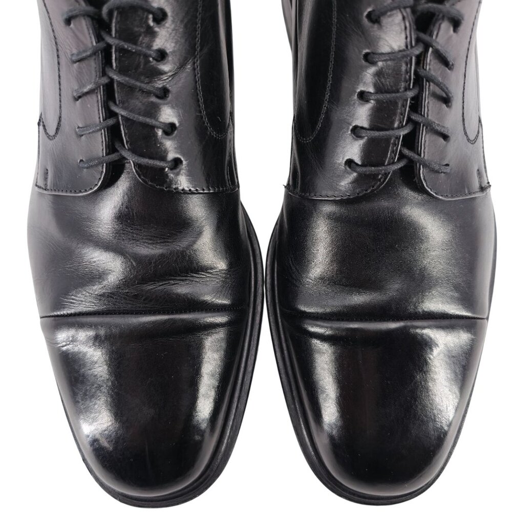 Mezlan Spain Mens size 11 Dress Shoes Black Leather Cap-toe Derby Oxfords Formal - Picture 2 of 12